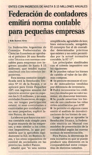 Federación de contadores emitira norma contable para pequeñas empresas