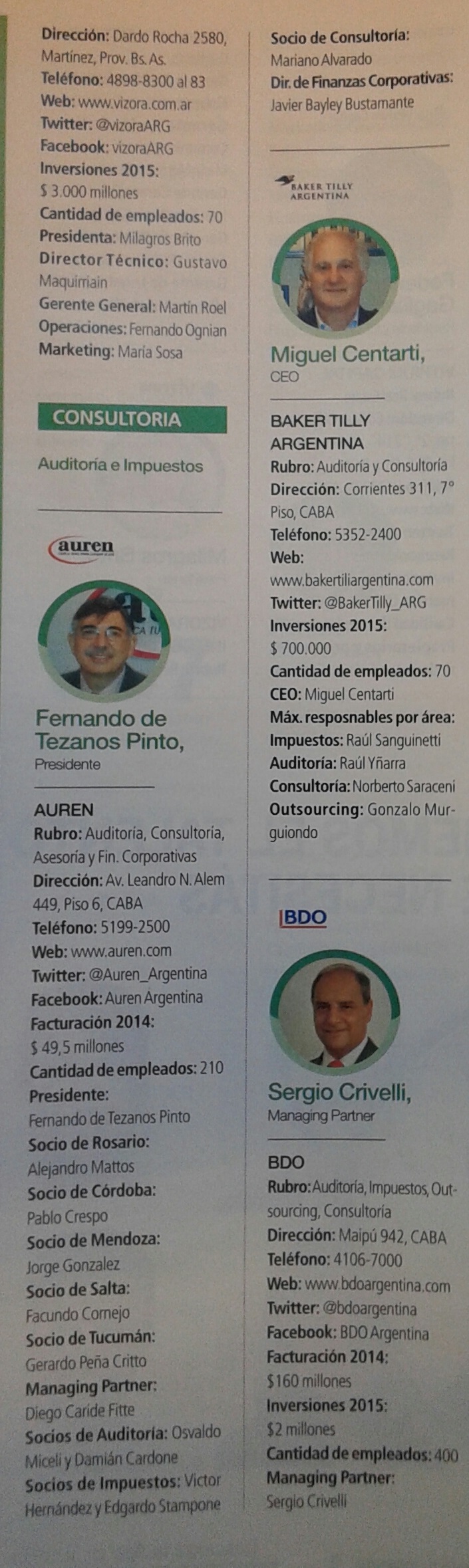 Auren en la Revista QUIEN ES QUIEN