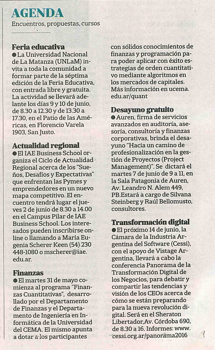 Auren en el Diario La Nación