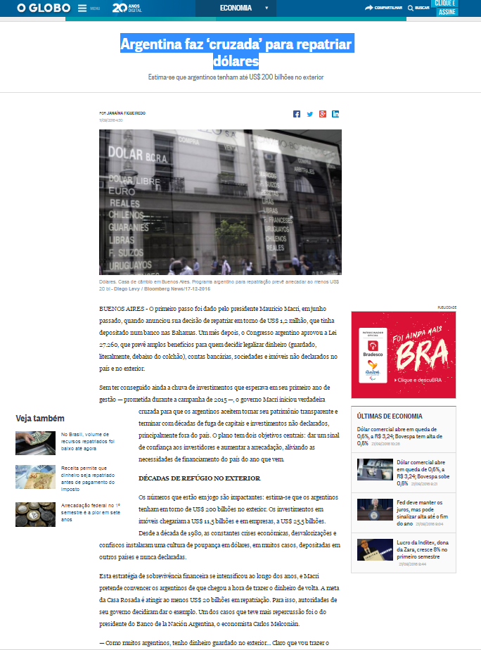 Auren en Diario O Globo