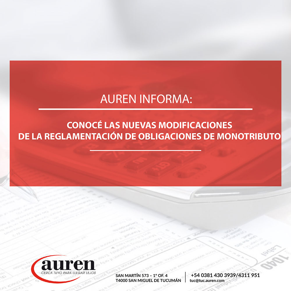 Monotributo. Modificaciones. Reglamentación de obligaciones.