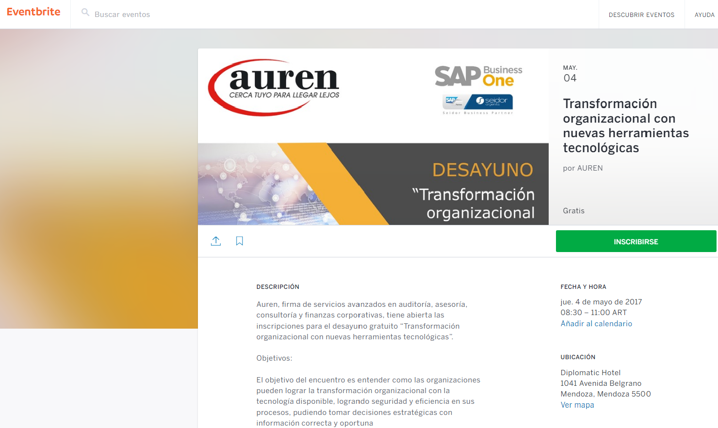 Auren en Evenbrite