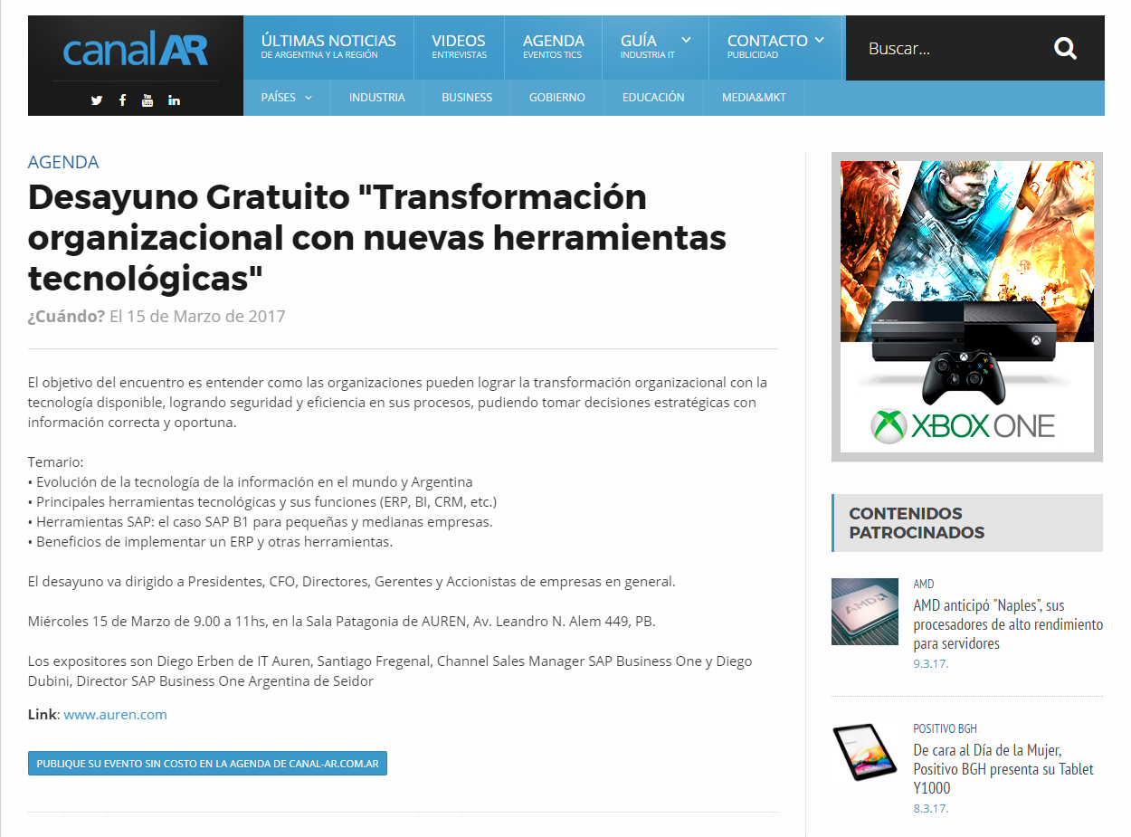 Auren en Diario Digital Canal Ar