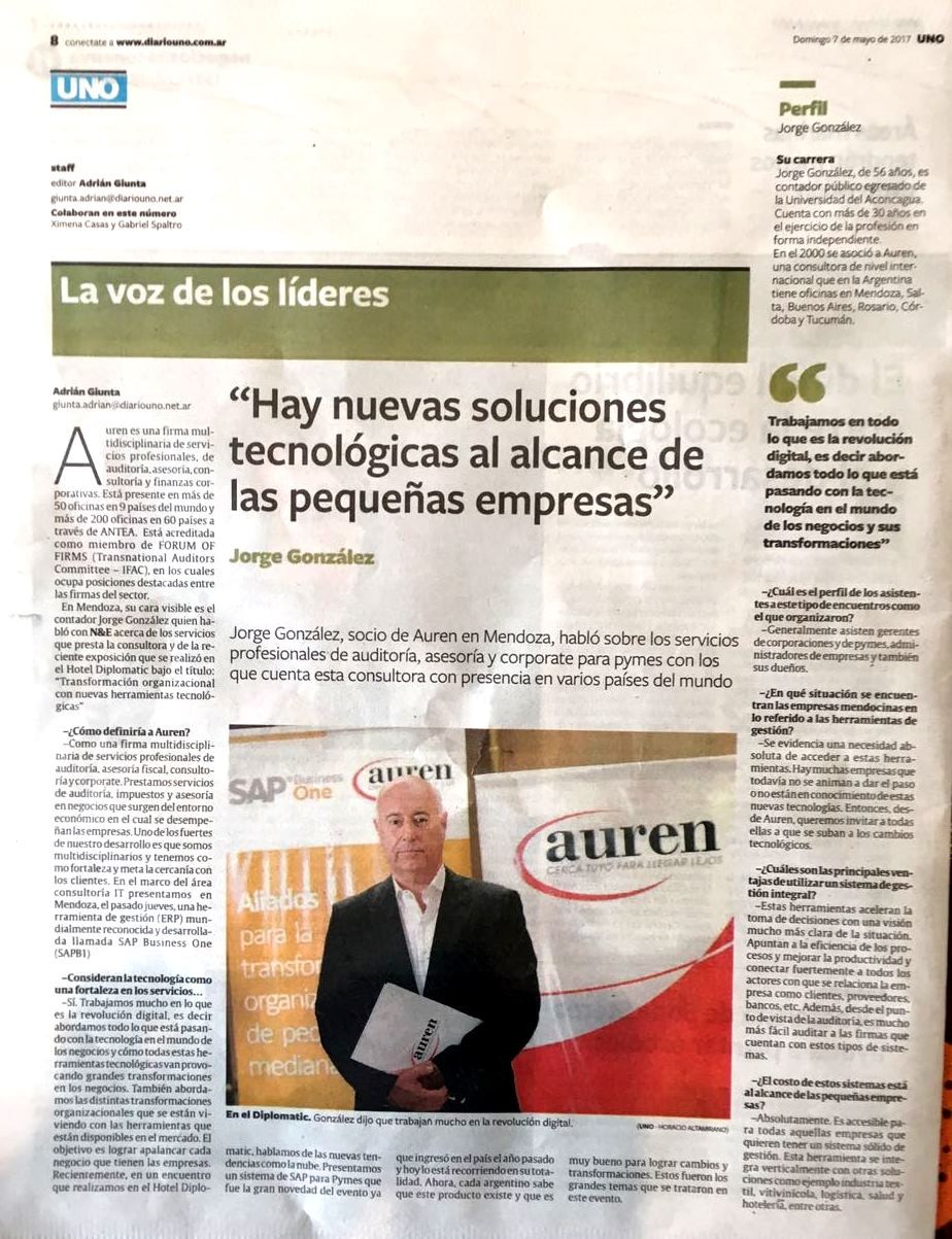 Auren en Diario UNO