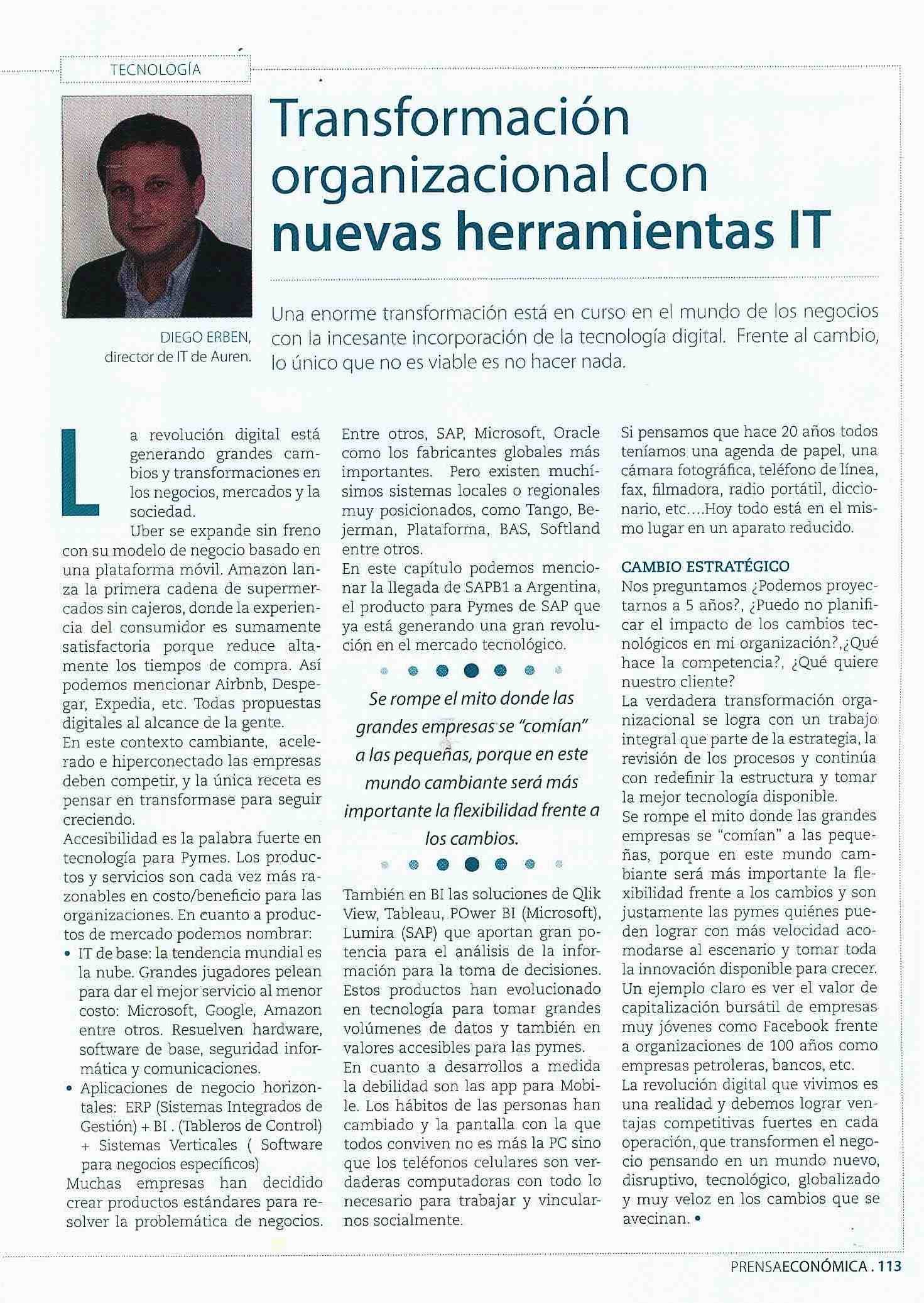 Auren en Prensa Económica