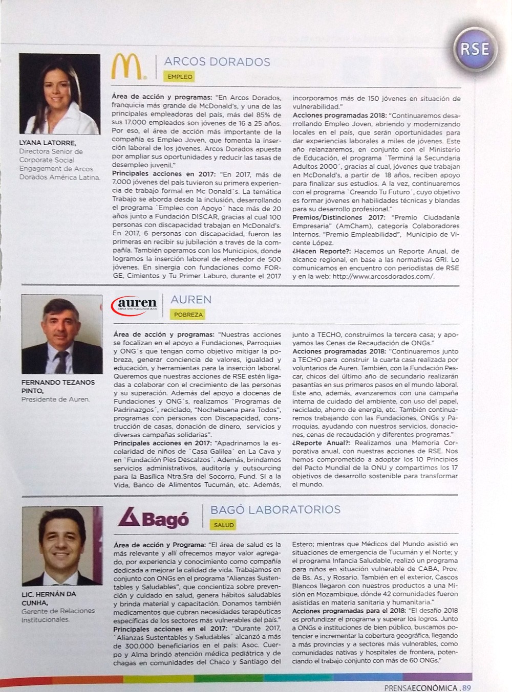 Auren en Revista Prensa Económica – Edición RSE