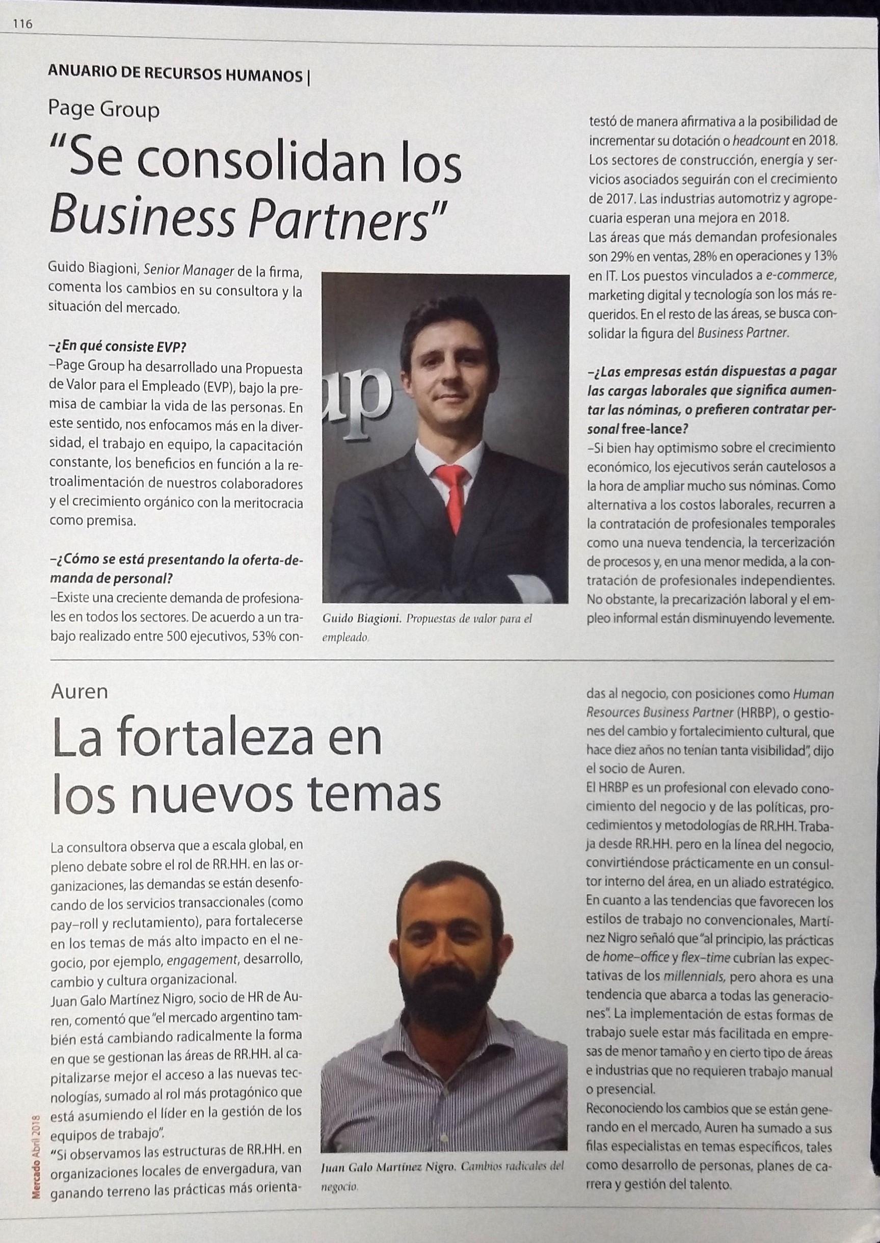 Auren en Revista Mercado – Anuario de Recursos Humanos