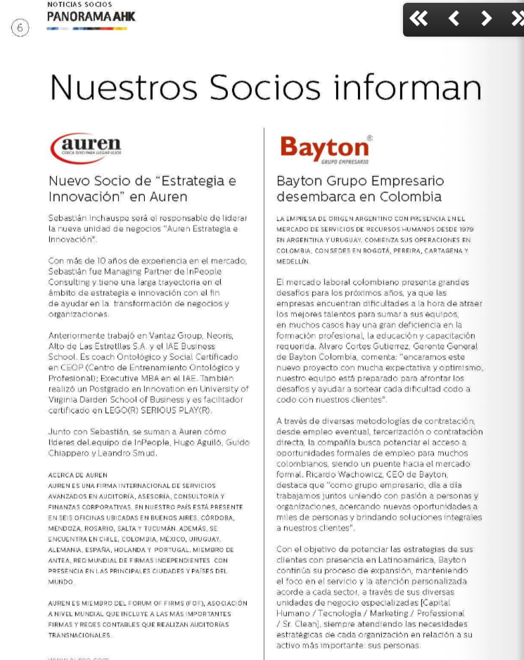 Auren en Revista Panorama AHK