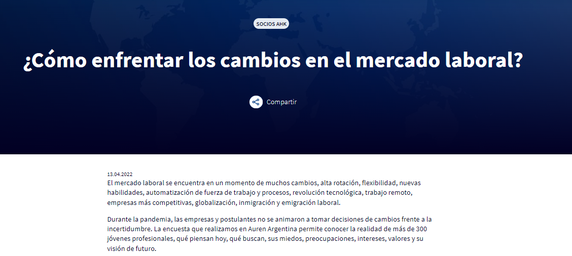 Prensa. Cómo enfrentar los cambios en el mercado laboral (AHK Actualidad, 13.4.2021) Prensa. Cómo enfrentar los cambios en el mercado laboral (AHK Actualidad, 13.4.2021)