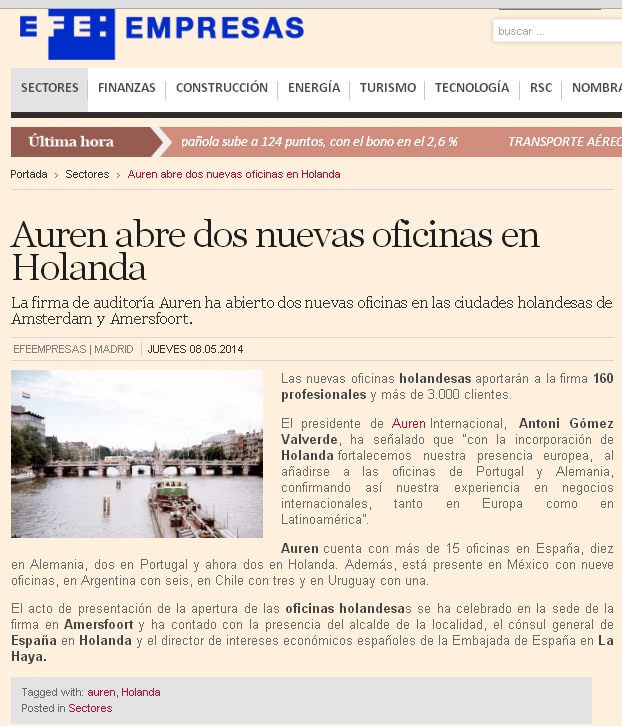 Auren abre dos oficinas en Países Bajos