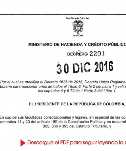 Decreto 2201 – 2016
