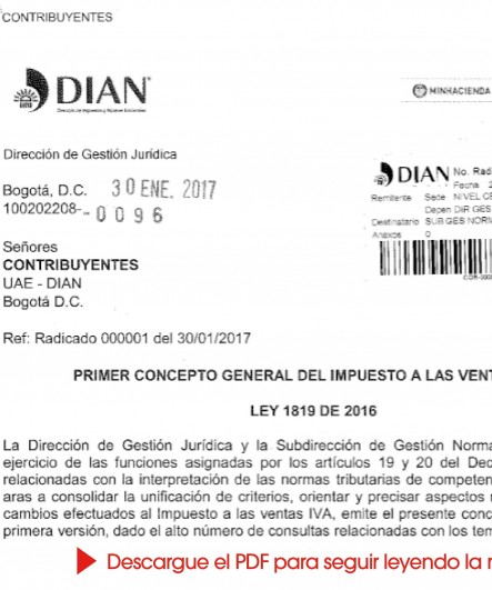 IVA / Ley 1819