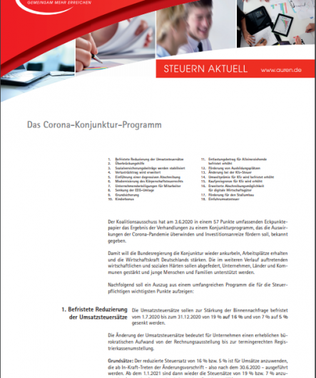 Das Corona-Konjunktur-Programm