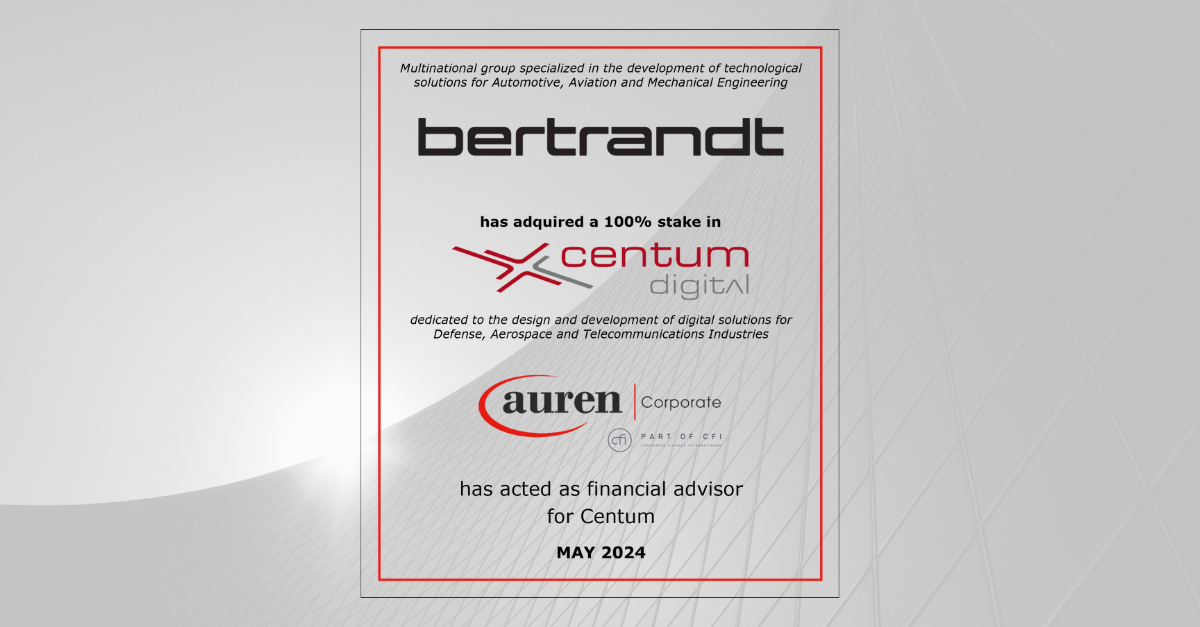 Bertrandt Group ha adquirido la compañía española Centum Digital Bertrandt Group ha adquirido la compañía española Centum Digital